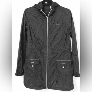 Louis Castel Black Hooded Nylon Utility Jacket | Size 95 (M)